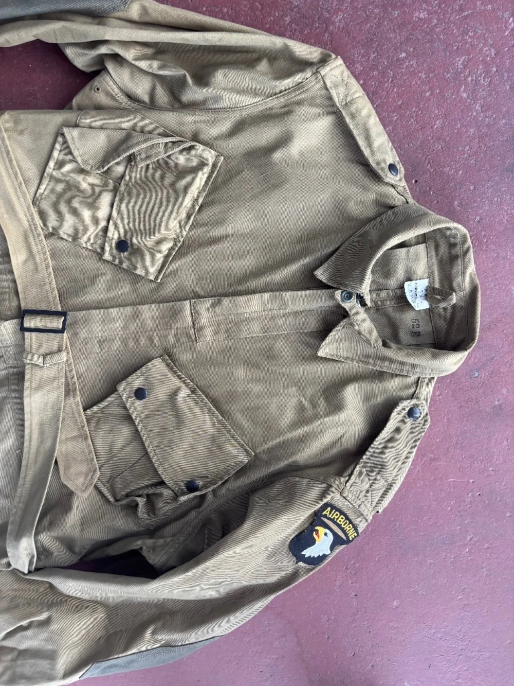 WWII US AIRBORNE PARATROOPER M1942 M42 REINFORCED JUMP JACKET XXL 52R ATF PATCH